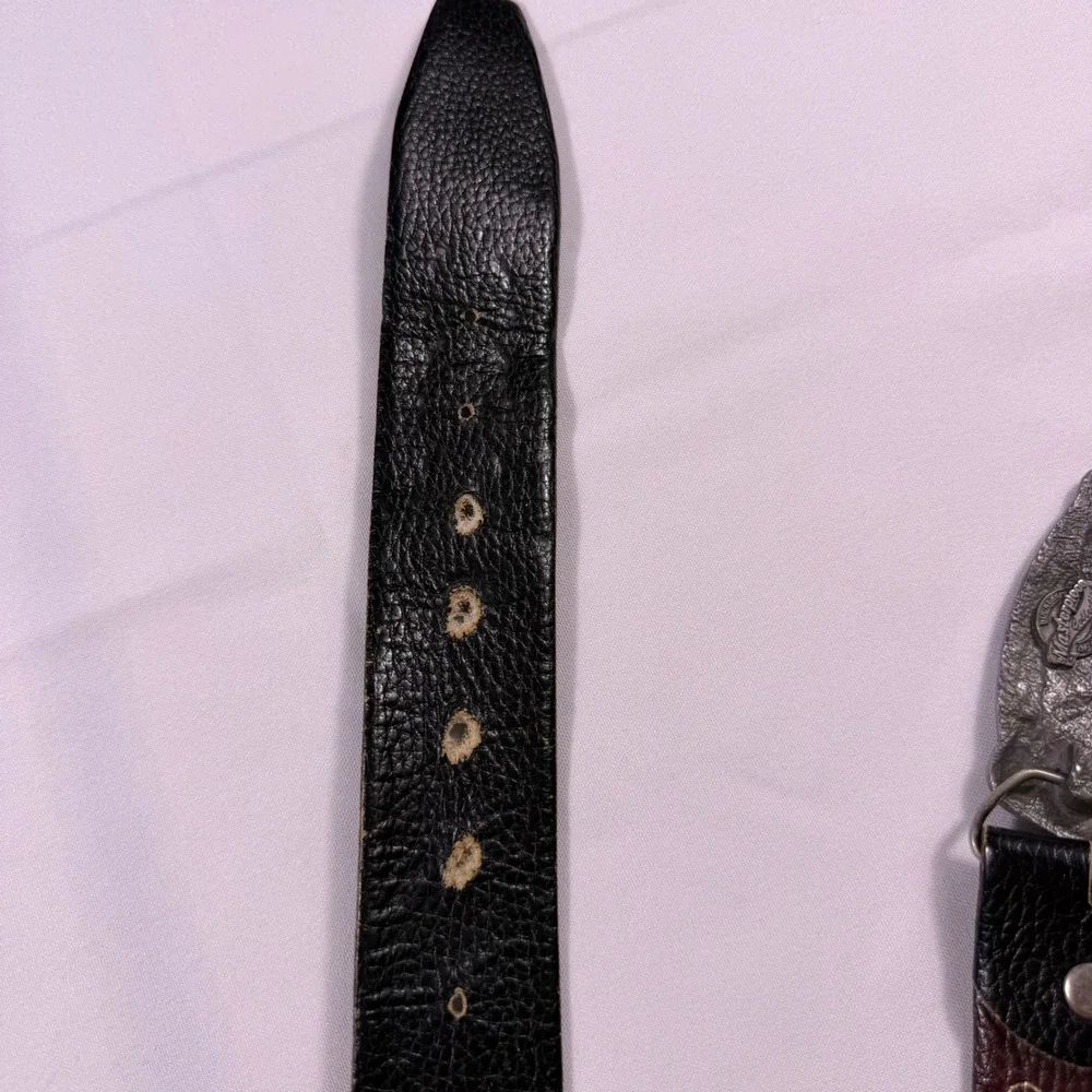 Vintage Frank Leonardo Leather Belt Buckles of America Great Spirit BA-141 38